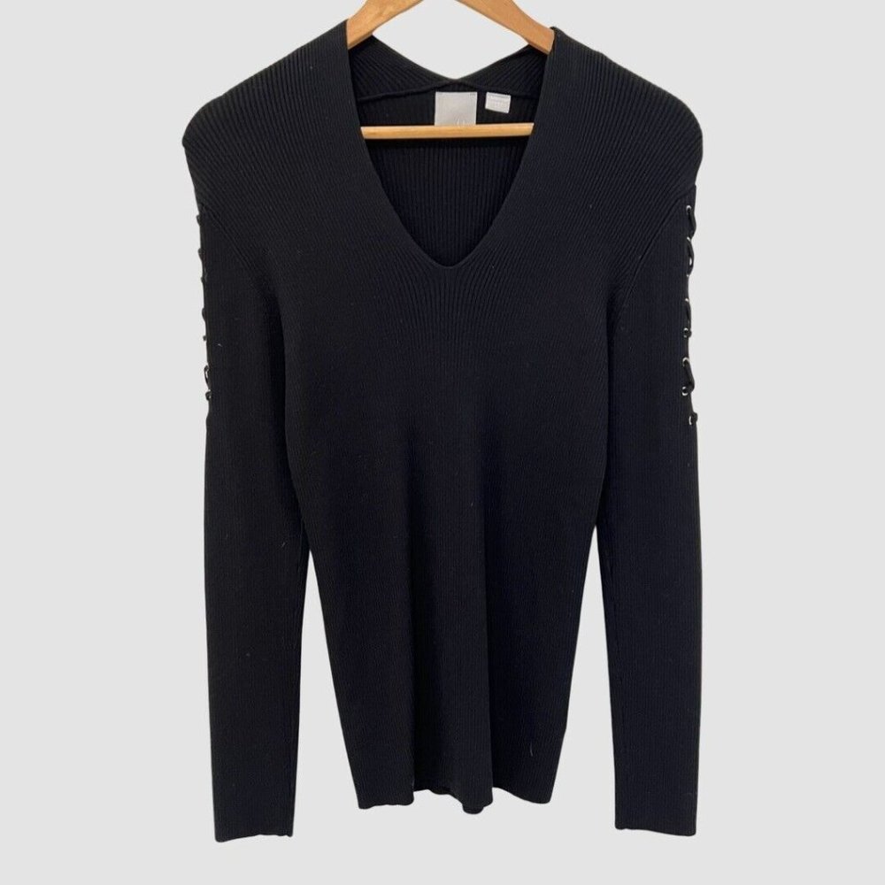 Zero Degrees Celsius Black Ribbed Stretchy Sweater Size XS ($230)